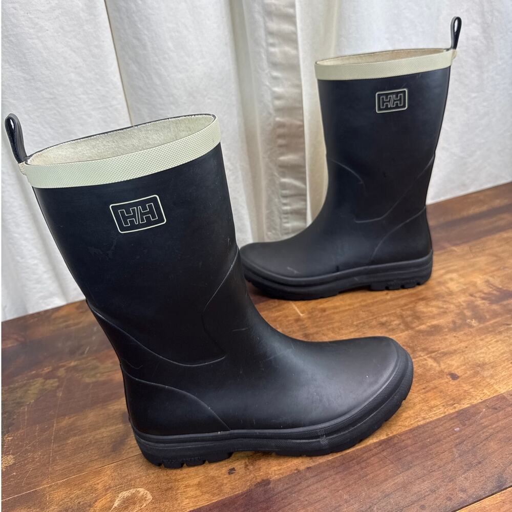 Helly Hansen Midsund 2 Black Pull On Rubber Waterproof Rain Boot Women's Size 10